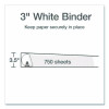 Xtralife Clearvue Non-Stick Slant-D Ring Binder, 3 Rings, 3" Capacity, 11 x 8.5, White