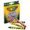 Ultra-Clean Washable Crayons, Large Size, 0.44" x 4", 8 Assorted Colors, 8/Pack