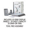 Sherpa Motion Desk Reference System, 10 Panels, Gray Borders