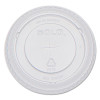Pete Flat Straw-Slot Cold Cup Lids, Fits 12 Oz Cold Cups, Plastic, Clear, 100/Pack, 25 Packs/Carton