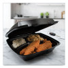 Insulated Foam Hinged Lid Containers, 3 Compartments, 9.01" x 9.4" x 3.1", Black, 200/Carton