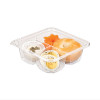Tamperguard Snack Boxes, 3 Compartments, 6.3 x 6.3 x 2.1, Clear, Plastic, 300/Carton