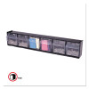 Tilt Bin Interlocking Multi-Bin Storage Organizer, 6 Sections, 23.63" X 3.63" X 4.5", Black/Clear