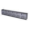 Tilt Bin Interlocking Multi-Bin Storage Organizer, 6 Sections, 23.63" X 3.63" X 4.5", Black/Clear