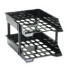 Supertray Countertop Tray Set, 2 Sections, Letter To Legal Size Files, 11" X 14.88" X 2.5", Black, 2/Pack