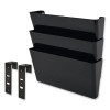 Docupocket Stackable Three-Pocket Partition Wall File, 3 Sections, Letter Size, 13" x 4", Black