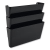 Docupocket Stackable Three-Pocket Partition Wall File, 3 Sections, Letter Size, 13" x 4", Black