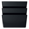 Docupocket Stackable Three-Pocket Partition Wall File, 3 Sections, Letter Size, 13" x 4", Black