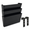 Docupocket Stackable Three-Pocket Partition Wall File, 3 Sections, Letter Size, 13" x 4", Black