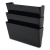 Docupocket Stackable Three-Pocket Partition Wall File, 3 Sections, Letter Size, 13" x 4", Black