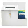 Suggestion Box Literature Holder With Locking Top, 13.75 x 3.63 x 13.94, Plastic, White
