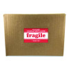 Pre-Printed Message Labels, Fragile-Please Handle With Care-Thank You, 2 X 3, White/Red, 500/Roll