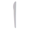 Plantware Compostable Cutlery, Knife, Plastic, White, 1,000/Carton