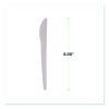 Plantware Compostable Cutlery, Knife, Plastic, White, 1,000/Carton