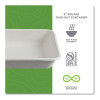 Vanguard Worldview Renewable And Compostable Sugarcane Take-Out Containers, 36 Oz, 8 x 8 x 2, White, 200/Carton