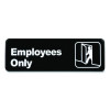 Employees Only Indoor/Outdoor Wall Sign, 9" x 3", Black Face, White Graphics, 3/Pack