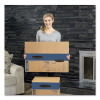 Smoothmove Prime Moving/Storage Boxes, Hinged Lid, Regular Slotted Container, Medium, 18" x 18" x 16", Brown/Blue, 8/Carton