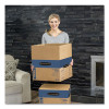 Smoothmove Prime Moving/Storage Boxes, Hinged Lid, Regular Slotted Container, Medium, 18" x 18" x 16", Brown/Blue, 8/Carton