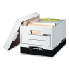 R-Kive Heavy-Duty Storage Boxes, Letter/Legal Files, 12.75" X 16.5" X 10.38", White/Black, 12/Carton