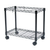 High-Capacity Rolling File Cart, Metal, 1 Shelf, 2 Bins, 24" X 14" X 20.5", Black