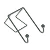Partition Additions Wire Double-Garment Hook, 4 x 5.13 x 6, Over-The Panel Mount,  Black