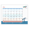 Recycled Desk Pad Calendar, Illustrated Seasons Artwork, 22 x 17, Black Binding/Corners,12-Month (Jan To Dec): 2026