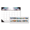 Recycled Full-Color Monthly Desk Pad Calendar, Nature Photography, 22 x 17, Black Binding/Corners,12-Month (Jan To Dec): 2026