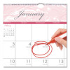 Recycled Monthly Wall Calendar, Breast Cancer Awareness Artwork, 12 x 12, White/Pink/Gray Sheets, 12-Month (Jan-Dec): 2026