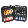 24-Slot Key Box, 6.3 x 2.9 x 7.8, Steel, Black