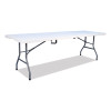 Bifold Resin Folding Table, Rectangular, 94.5" x 29.9" x 30", White Granite Top, Gray Base/Legs, 2/Pack