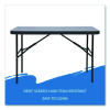 Indestructable Commercial Folding Table, Rectangular, 48" x 24" x 29", Charcoal Top, Charcoal Base/Legs