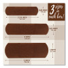 Ourtone Adhesive Bandages, Br55, 2.25 x 0.63; 3 x 0.75; 3 x 1, Medium Brown, 30/Pack