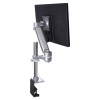 Desk-Mounted Flat Panel Monitor Arm, For 22" Monitors, 360 Deg Rotation, 180 Deg Tilt, 360 Deg Pan, Silver, Supports 40 Lb