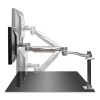 Desk-Mounted Flat Panel Monitor Arm, For 22" Monitors, 360 Deg Rotation, 180 Deg Tilt, 360 Deg Pan, Silver, Supports 40 Lb