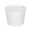 Food Bucket With Lid, 85 Oz, 7.36" Diameter x 6" h, White, Paper, 180/Carton