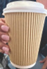 Ripple Hot Cups, 12 Oz, Paper, Kraft/White, 500/Carton