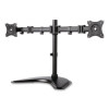Dual Monitor Articulating Desktop Stand, For 13" To 27" Monitors, 32" X 13" X 17.5", Black, Supports 18 Lb