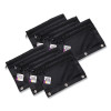 Two-Pocket Binder-Insertable Pencil Pouch With Mesh Front, 2 Compartments, 3-Hole Punched, 11" x 9", Black, 6/Pack
