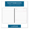 Wirebound Guided Business Notebook, Meeting Note Format, Dark Gray Linen Cover, (80) 11 x 8.25 Sheets