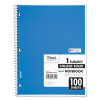 Spiral Notebook, 1-Subject, Medium/College Rule, Randomly Assorted Cover Color, (100) 11 x 8 Sheets
