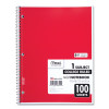 Spiral Notebook, 1-Subject, Medium/College Rule, Randomly Assorted Cover Color, (100) 11 x 8 Sheets