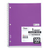 Spiral Notebook, 1-Subject, Medium/College Rule, Randomly Assorted Cover Color, (100) 11 x 8 Sheets