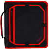 Zipper Binder, 3 Rings, 2" Capacity, 11 X 8.5, Black/Red Accents
