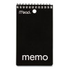 Wirebound Memo Pad, Randomly Assorted Cover Colors, Medium/College Rule, (60) White 3 x 5 Sheets