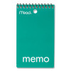 Wirebound Memo Pad, Randomly Assorted Cover Colors, Medium/College Rule, (60) White 3 x 5 Sheets