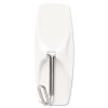 General Purpose Wire Hooks, Medium, Metal, White, 2 Lb Capacity, 7 Hooks And 8 Strips/Pack
