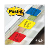 1" Plain Solid Color Tabs, 1/5-Cut, Assorted Primary Colors, 1" Wide, 66/Pack