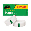 Magic Tape Refill, 1" Core, 0.75" X 36 Yds, Clear, 6/Pack
