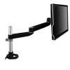 Dual-Swivel Monitor Arm, 360 Degree Rotation, +15 Degree/-90 Degree Tilt, 180 Degree Pan, Black/Gray, Supports 30 Lbs