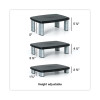 Adjustable Height Monitor Stand, 15" X 12" X 2.63" To 5.78", Black/Silver, Supports 80 Lbs